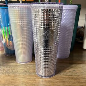 Starbucks Silver Disco Grid Tumbler